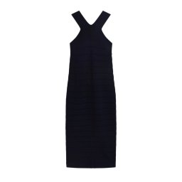 TED BAKER Rochie Ardiele Cross Neck Bandage Bodycon Knitted 284796 navy