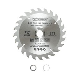 Disc circular vidia pentru lemn 185 mm, 24 dinti, 22,23 mm, Crownman