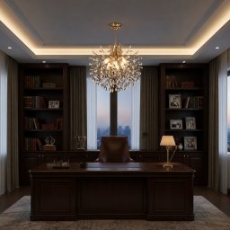 Candelabru din cristal PROWES Eleganza auriu, 8xE14, D50 cm, reglabil