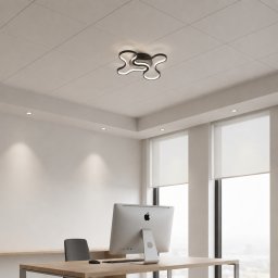 Lustra LED cu telecomanda ORMS Nobile, 84W, 3 temperaturi, negru