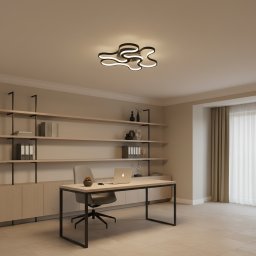Lustra LED ORMS Eleganza cu telecomanda, 126W, 3 temperaturi, negru