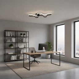 Lustra LED Eleganza cu telecomanda, 56W, 3 temperaturi, negru