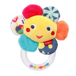 Zornaitoare floricica pentru bebelusi Fehn, velur moale, 15 cm