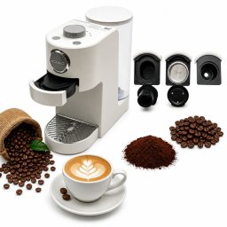 Espressor multifunctional 20 bar, 1350W, 1.4L, capsule si cafea macinata