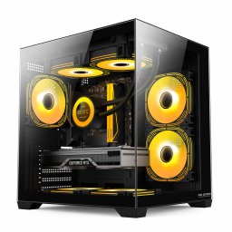 Carcasa gaming Pro Gaming Ambra Black Cube Micro-ATX cu 5 ventilatoare ARGB