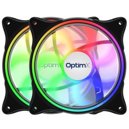 Set 2 ventilatoare OptimX FAN Pro ARGB 120 mm pentru carcasa PC