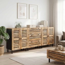 Dulapuri de depozitare 3 buc. 180 x 33 x 75 cm natural GartenMobel Dekor