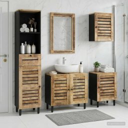 Set dulap baie 5 buc. natural 38 x 33 x 160 cm GartenMobel Dekor