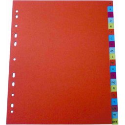 Index plastic color, alfabetic A-Z, extra wide, A4+, 125 microni, Optima