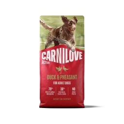 Hrană uscată câini activi 12 kg CARNILOVE Active Dog Duck and Pheasant Adult, rață și fazan