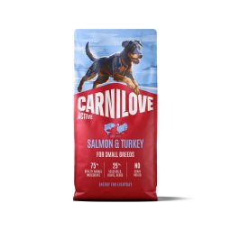 Hrană câini rasă mică 12 kg CARNILOVE Active Dog Salmon & Turkey Adult Small Breeds, somon și curcan