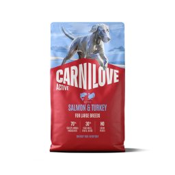 Hrană câini adulți talie mare CARNILOVE Active Dog Salmon & Turkey Adult Large Breeds 4 kg somon și curcan