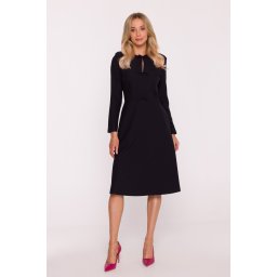 Rochie midi elegantă pentru femei, în formă de A, cu funde decorative
