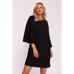 Rochie elegantă de damă cu mâneci tip liliac - neagră