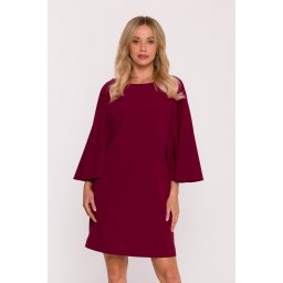 Rochie elegantă de damă cu mâneci tip liliac - vișiniu