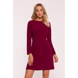 Rochie mini elegantă pentru femei cu mâneci lungi - vișiniu