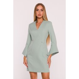Rochie mini de damă cu manșete largi și decolteu în V
