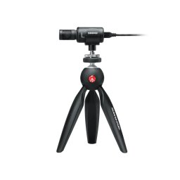 Kit Video Shure MV88+ cu Microfon Stereo cu Condensator Premium + Minitrepied + Clema pentru Telefon Negru