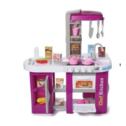 Bucatarie de jucarie electronica Chef Kitchen cu sunete, lumini si 53 accesorii, mov, +3 ani