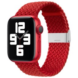 Husa Strap Fabric Band for Watch 9 / 8 / 7 / 6 / SE / 5 / 4 / 3 / 2 (41mm / 40mm / 38mm) Braided Fabric Strap Watch Bracelet Red