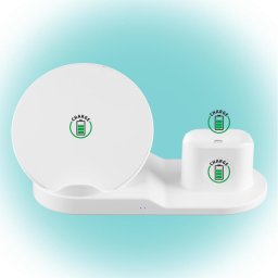 conector Lightning inclus Cablu USB / USB-C Inclus standard Qi 3in1 Alb