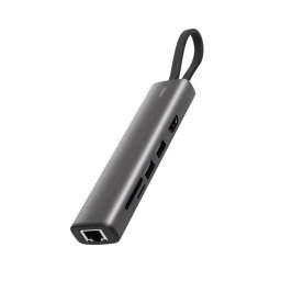 Hub USB-C 7 in 1 USBHUB7 - USB-C, USB-A, HDMI, RJ-45 Gigabit LAN, PD 100 W - Compatibil Mac / Windows / Chrome OS