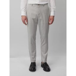 s.Oliver BLACK LABEL Pantaloni costum barbati, cu talie medie si croiala Slim fit, Gri deschis (SELECTATI MARIMEA: 46)