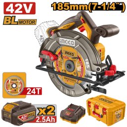 Fierastrau Circular 42V 185mm cu 2 Acumulatori