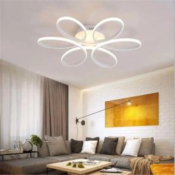 Lustra LED AYDA 116W ondulata, dimabila, cu telecomanda, alb, lumina rece/calda/neutra