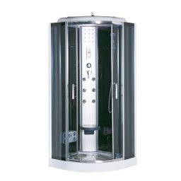 Cabina de dus cu hidromasaj Leziter Vital Black 80x80 cm, curbata, negru