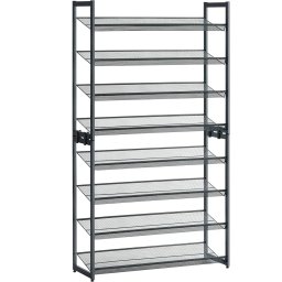 Raft pentru pantofi Songmics cu 8 nivele reglabile, 32-40 perechi, gri