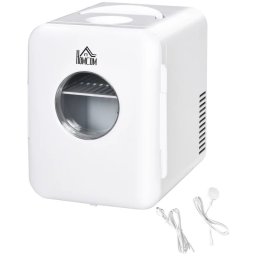 Frigider turistic mini 4L, 12V/220V, alb, racire si incalzire