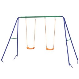 Complex de joaca pentru exterior cu 2 leagane, multicolor, 3-8 ani, 269x160x180 cm