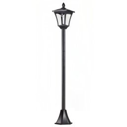 Lampa solara tip felinar pentru gradina, neagra, 1 LED, 18x18x160 cm