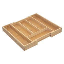 Organizator extensibil pentru tacamuri 5Five din bambus, 6 compartimente
