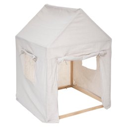 Casuta pentru copii Atmosphera Safari, lemn de pin si panza, bej, 77x115 cm