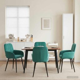 Scaune de dining 4 pcs Catifea Turcoaz 57 x 50 x 85 cm GartenMobel Dekor