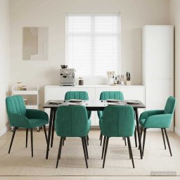 Scaune de dining 6 pcs Catifea Turcoaz 57 x 50 x 85 cm GartenMobel Dekor