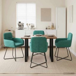Scaune de dining 4 pcs Catifea Turcoaz 59 x 56,5 x 86 cm GartenMobel Dekor