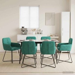 Scaune de dining 6 pcs Catifea Turcoaz 59 x 56,5 x 86 cm GartenMobel Dekor