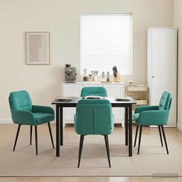 Scaune de dining 4 pcs Catifea Turcoaz 59 x 59,5 x 90 cm GartenMobel Dekor