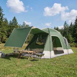 Tent Cabina cu acoperis Verde 8 persoane Poliester si otel GartenMobel Dekor