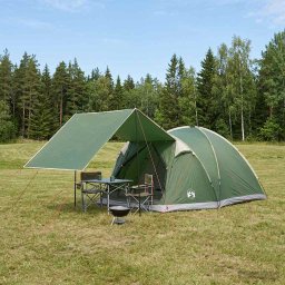 Tent Cabina cu acoperis Verde 4 persoane Poliester si otel GartenMobel Dekor