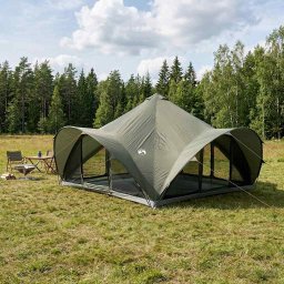 Cort Tipi Verde militar Pentru 18 Persoane Poliester si otel GartenMobel Dekor