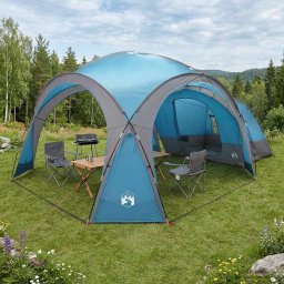 Cort lateral albastru 410 x 410 x 250 cm Poliester si otel GartenMobel Dekor