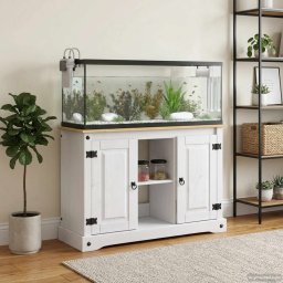 Suport pentru acvariu Corona Alb si maro 101,5 x 37 x 73 cm GartenMobel Dekor