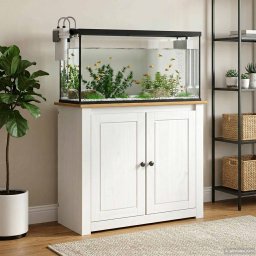 Suport pentru acvariu PANAMA Alb si maro 81 x 36 x 73 cm GartenMobel Dekor