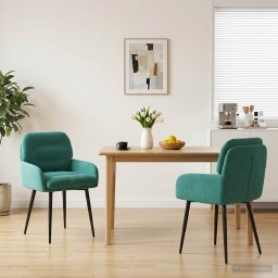 Scaune de dining 2 pcs Catifea Turcoaz 59 x 59,5 x 90 cm GartenMobel Dekor