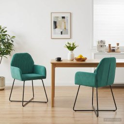 Scaune de dining 2 pcs Catifea Turcoaz 55 x 50 x 84 cm GartenMobel Dekor