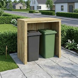 Spatiu de depozitare pentru pubele cu roti Lemn de pin tratat GartenMobel Dekor